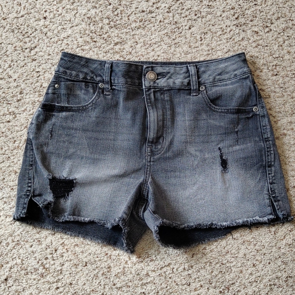 Maurices Distressed Jean Shorts Black